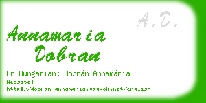 annamaria dobran business card